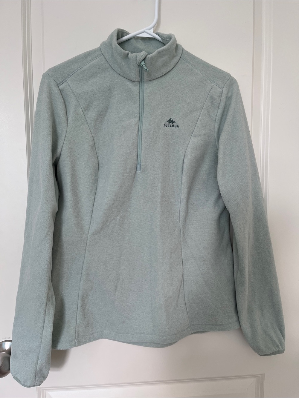 Quechua Women's Light Green 1/4 Zip Fleece Pullover by Decathlon